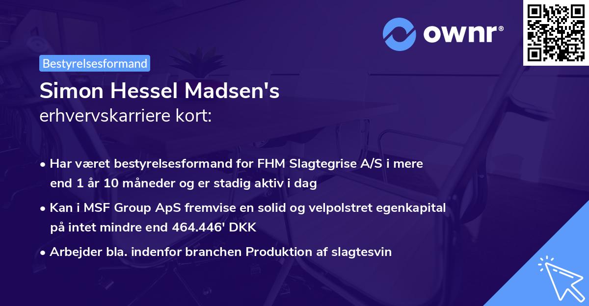 Simon Hessel Madsen's erhvervskarriere kort