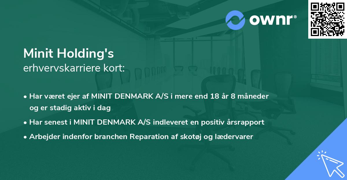 Minit Holding's erhvervskarriere kort