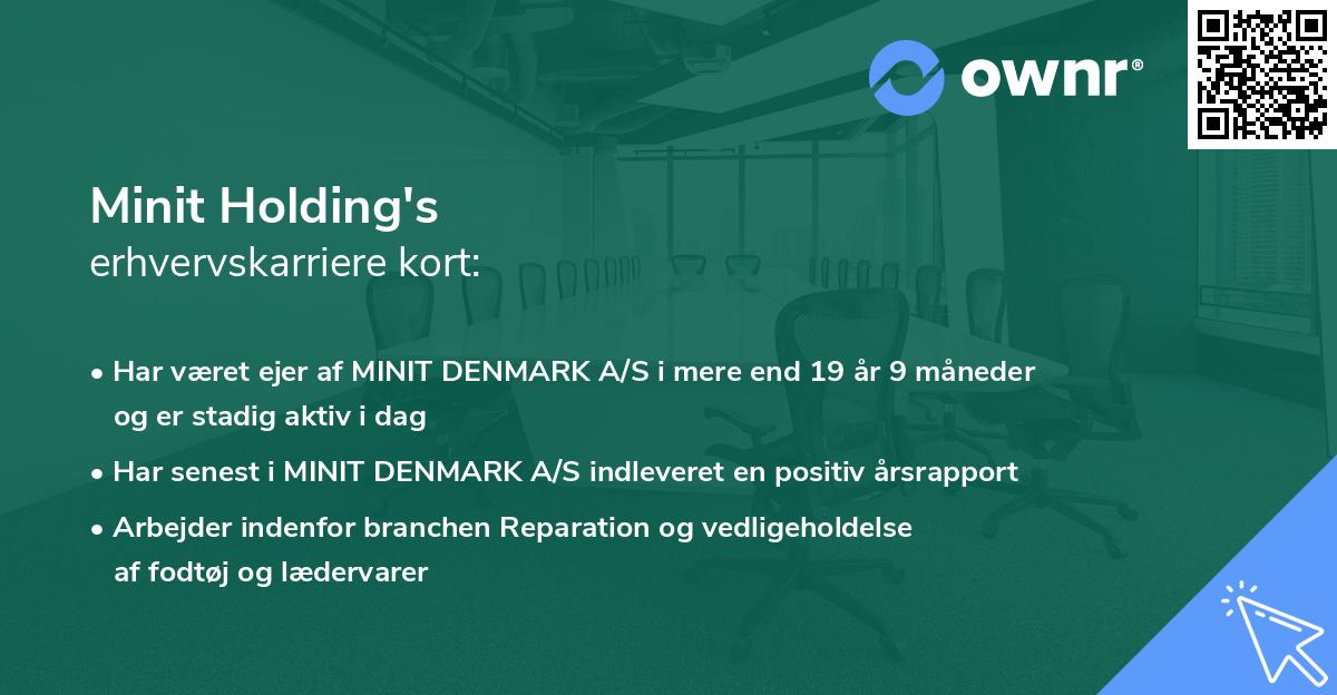 Minit Holding's erhvervskarriere kort
