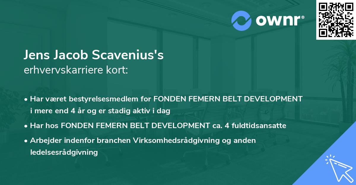 Jens Jacob Scavenius's erhvervskarriere kort