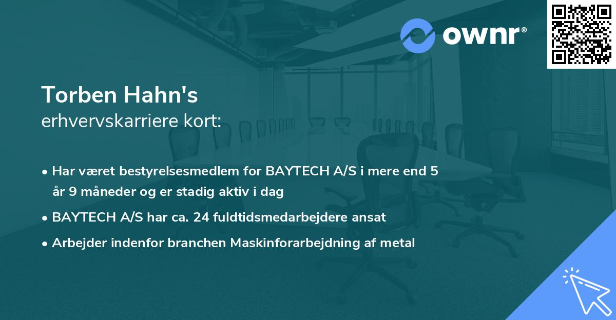 Torben Hahn's erhvervskarriere kort