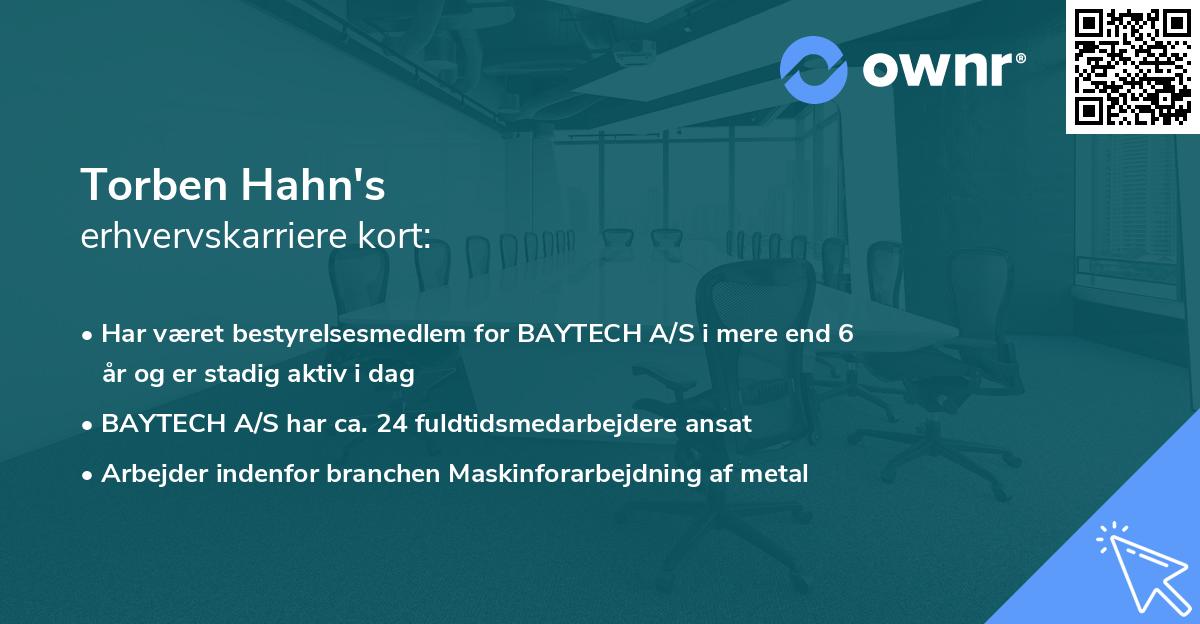 Torben Hahn's erhvervskarriere kort