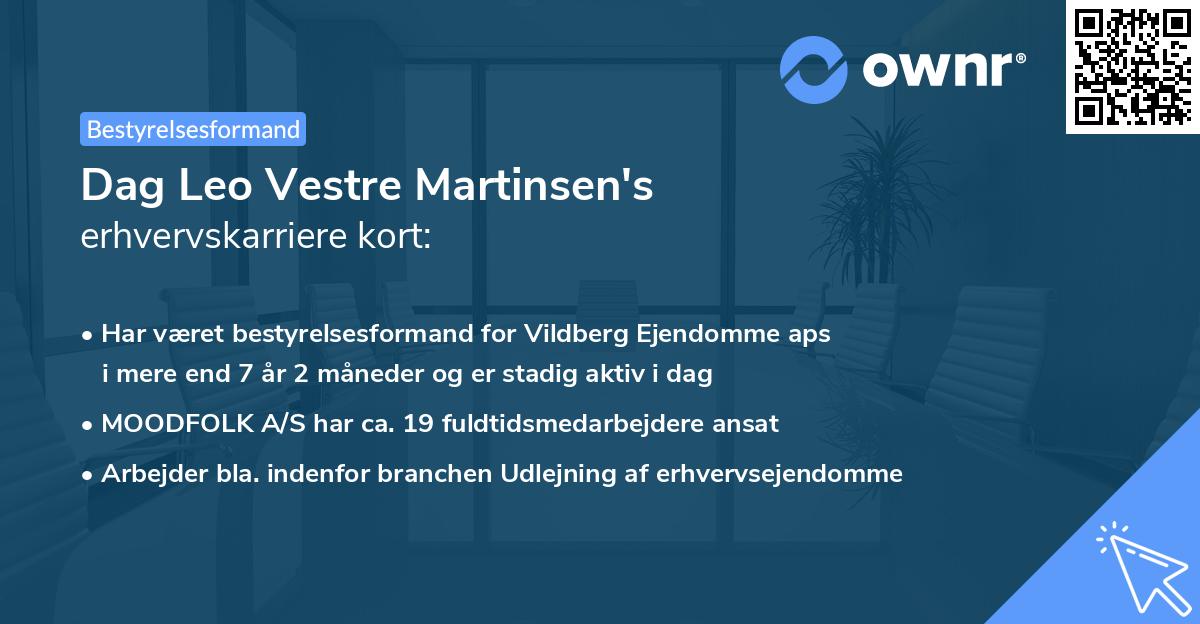 Dag Leo Vestre Martinsen's erhvervskarriere kort