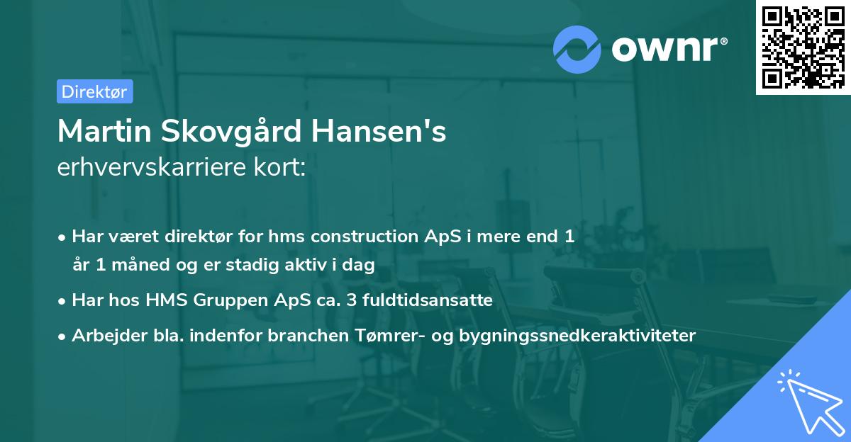 Martin Skovgård Hansen's erhvervskarriere kort
