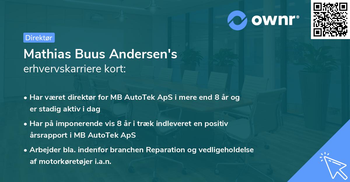 Mathias Buus Andersen's erhvervskarriere kort