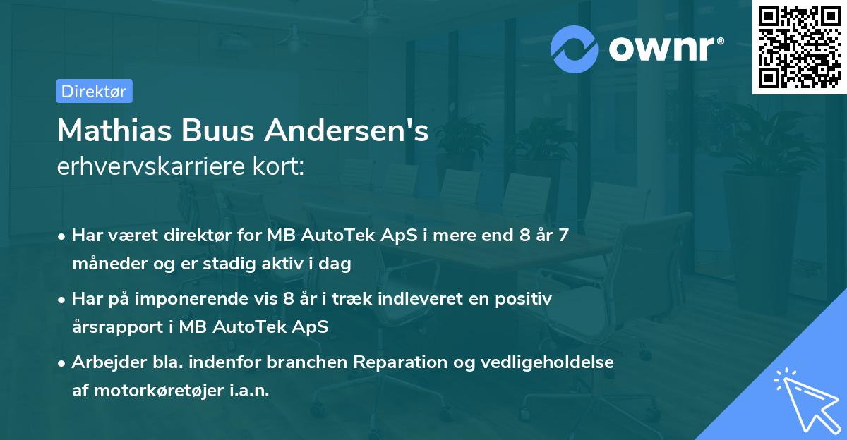 Mathias Buus Andersen's erhvervskarriere kort