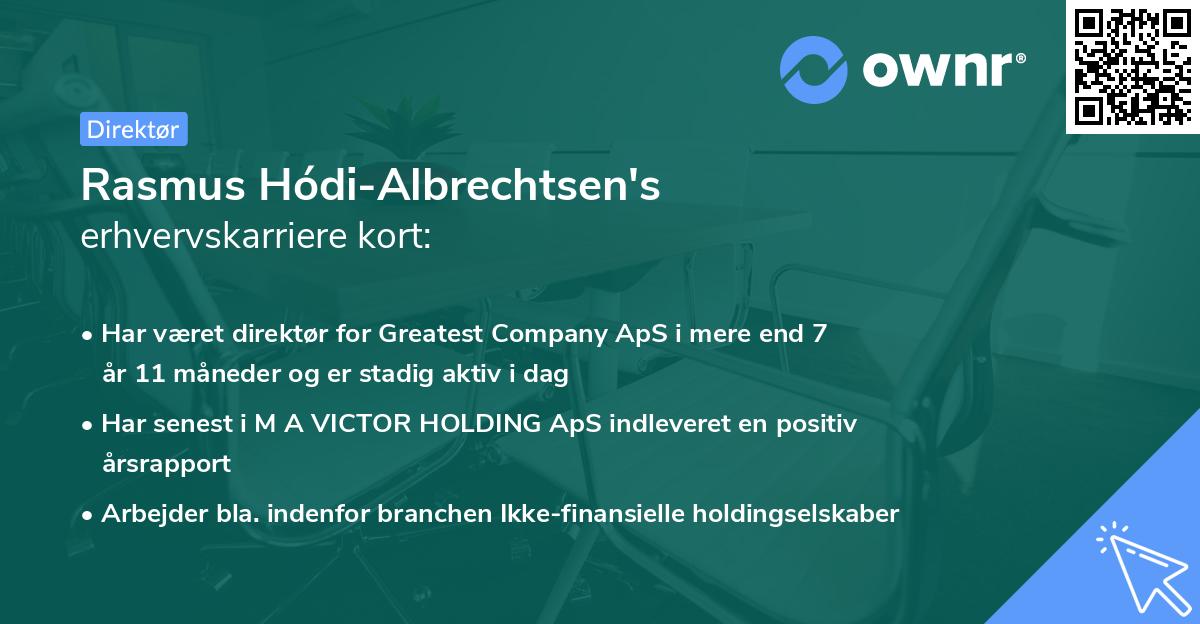 Rasmus Hódi-Albrechtsen's erhvervskarriere kort
