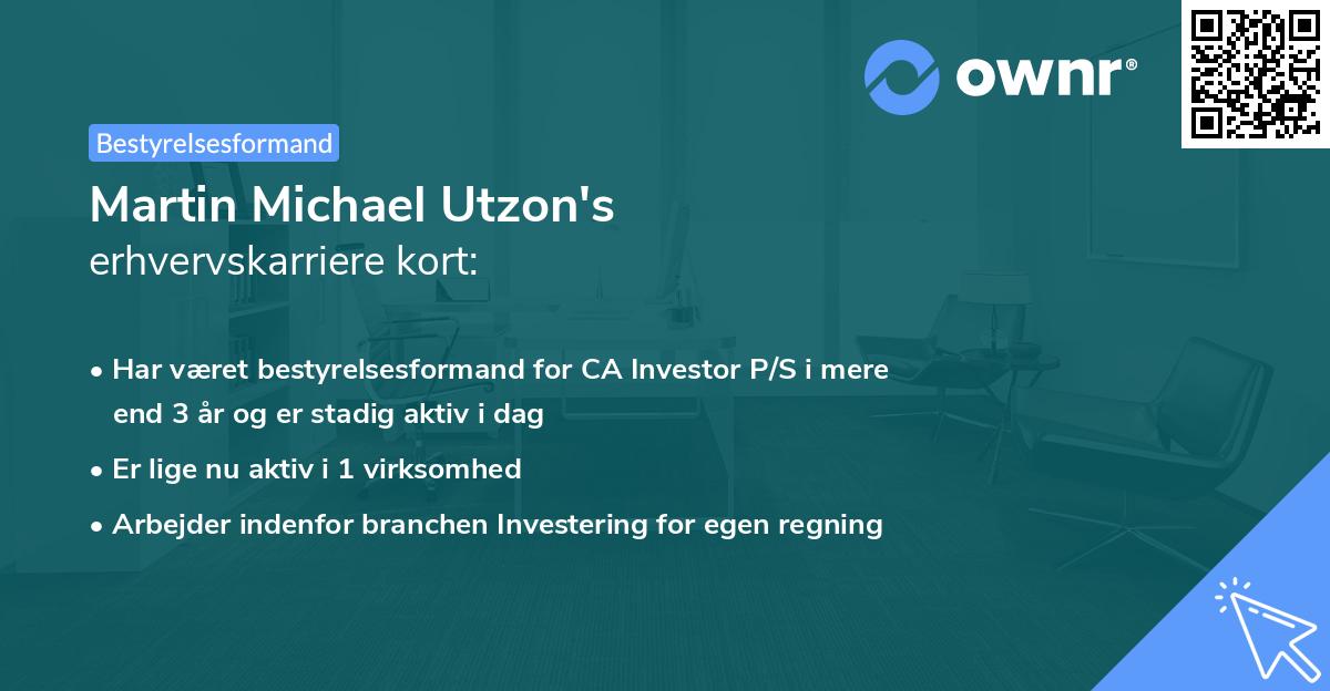 Martin Michael Utzon's erhvervskarriere kort