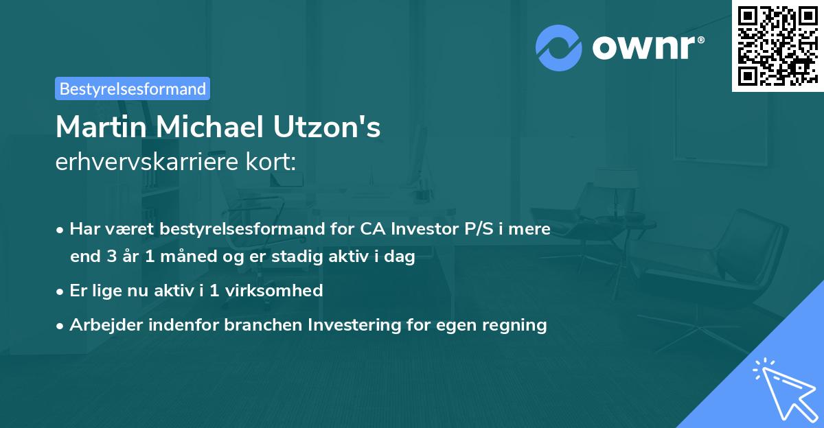Martin Michael Utzon's erhvervskarriere kort