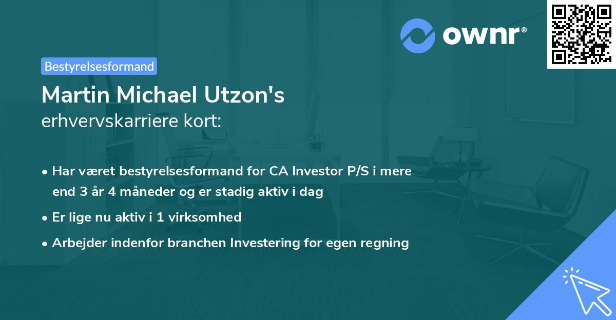 Martin Michael Utzon's erhvervskarriere kort