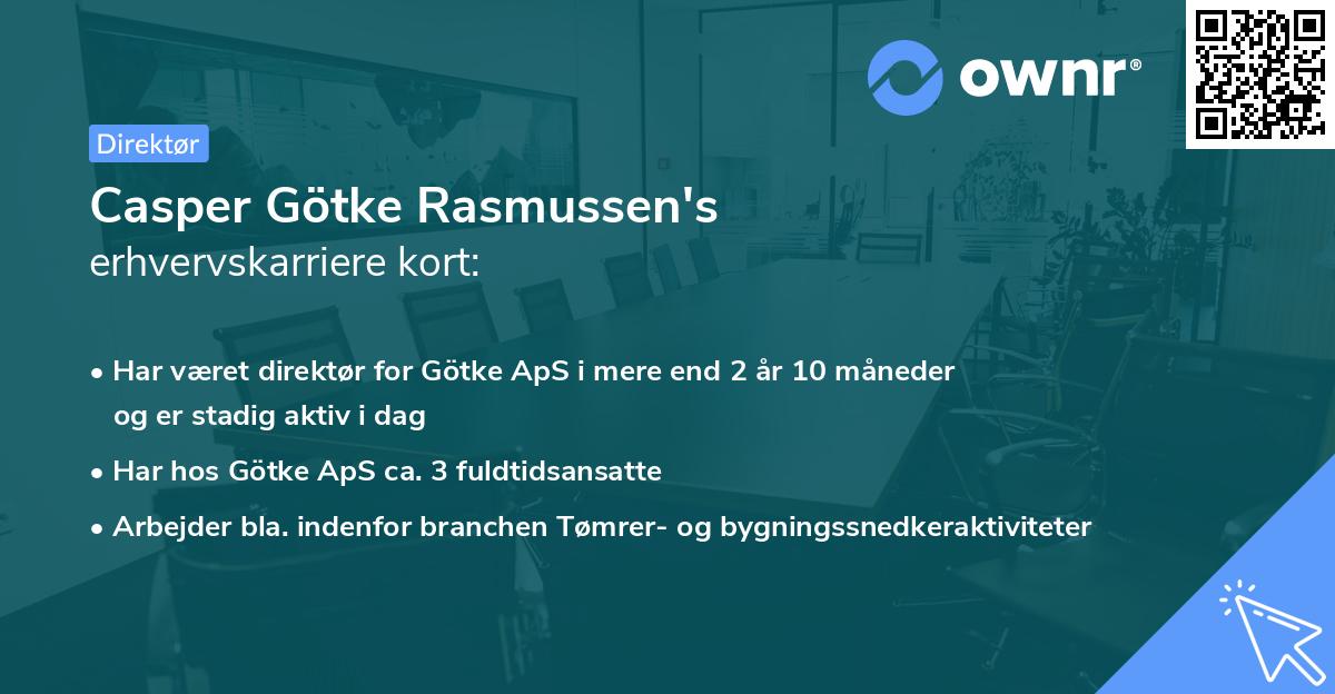 Casper Götke Rasmussen's erhvervskarriere kort