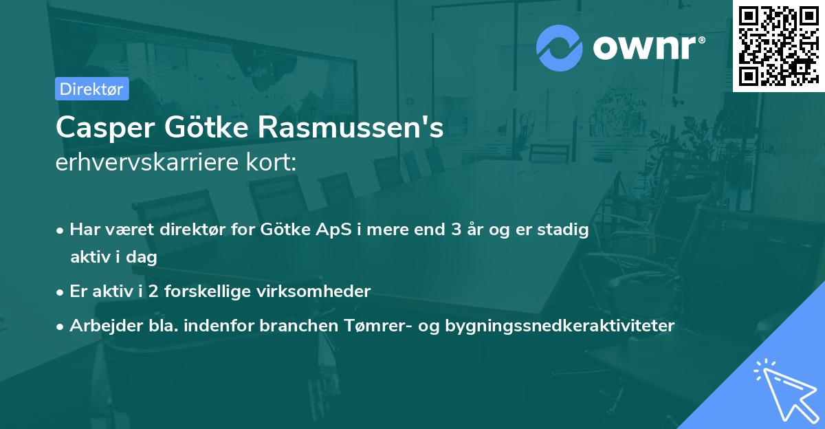 Casper Götke Rasmussen's erhvervskarriere kort