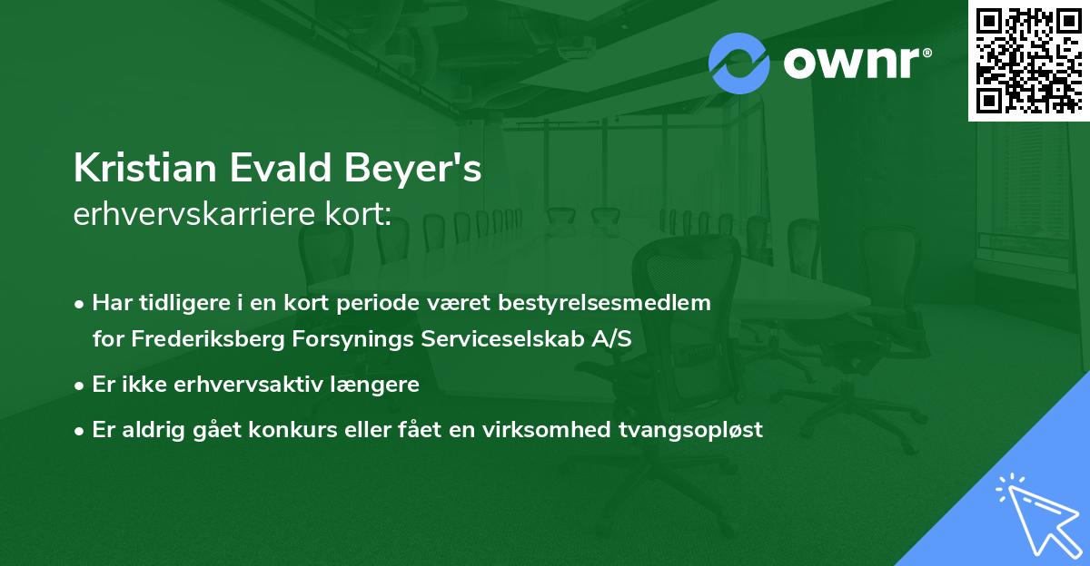 Kristian Evald Beyer's erhvervskarriere kort