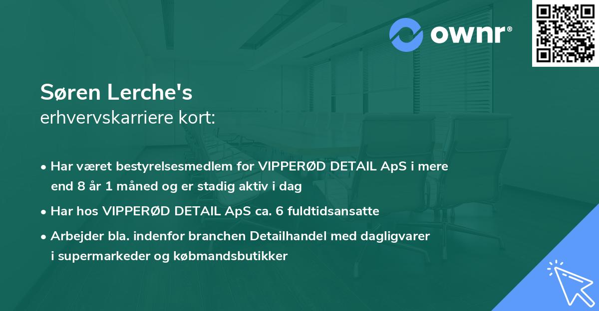 Søren Lerche's erhvervskarriere kort