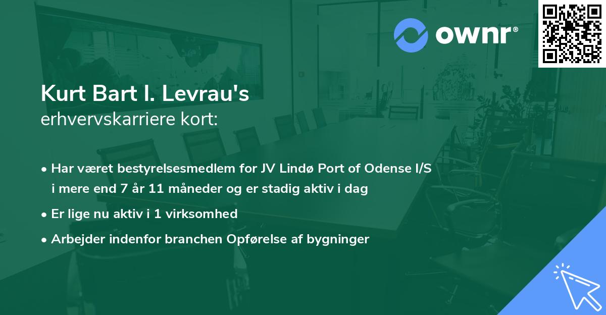 Kurt Bart I. Levrau's erhvervskarriere kort