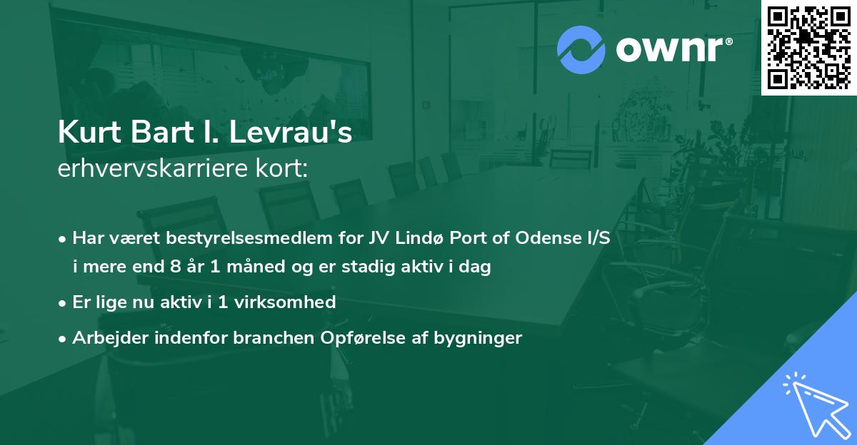 Kurt Bart I. Levrau's erhvervskarriere kort