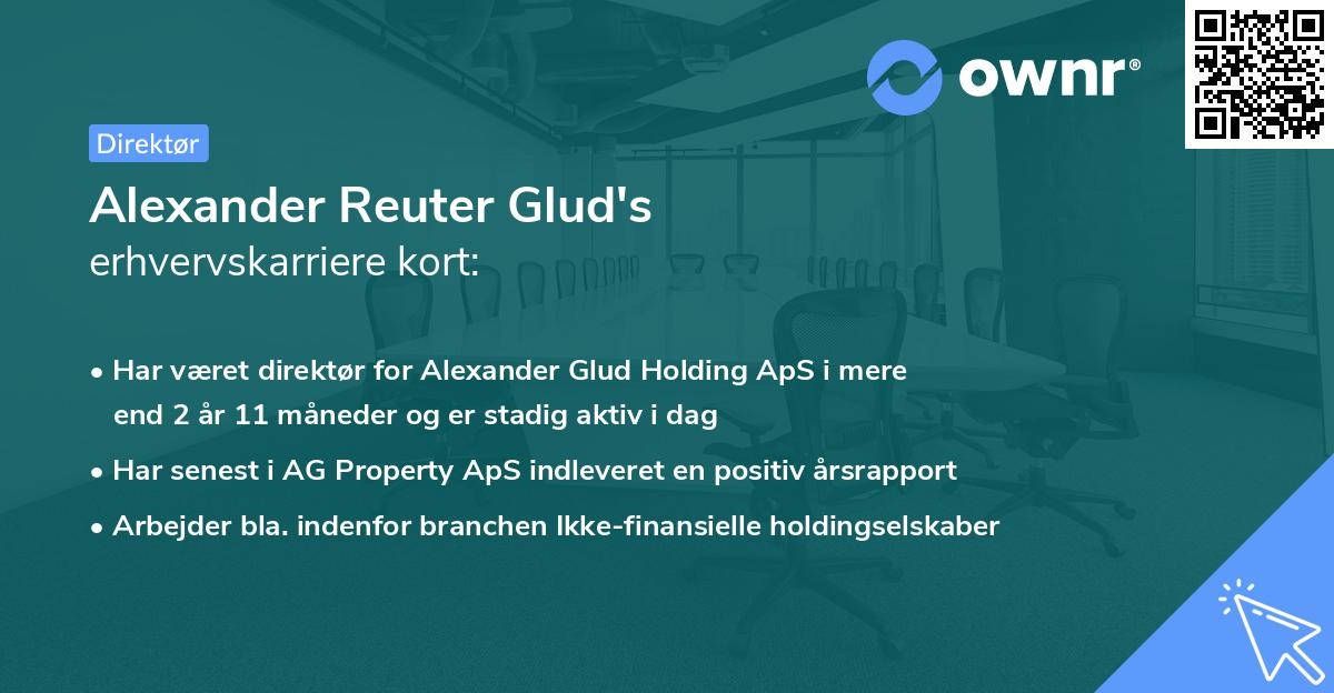 Alexander Reuter Glud's erhvervskarriere kort