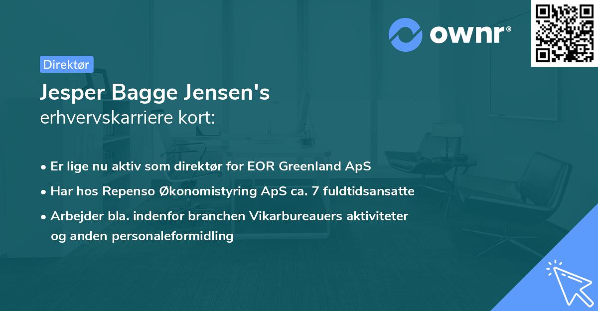 Jesper Bagge Jensen's erhvervskarriere kort