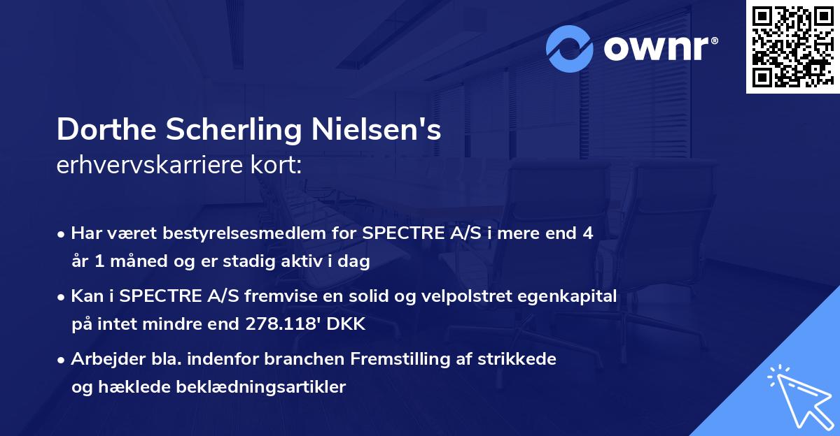 Dorthe Scherling Nielsen's erhvervskarriere kort