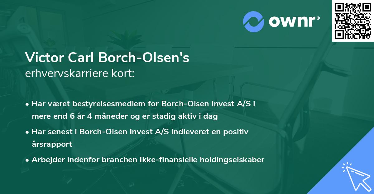 Victor Carl Borch-Olsen's erhvervskarriere kort