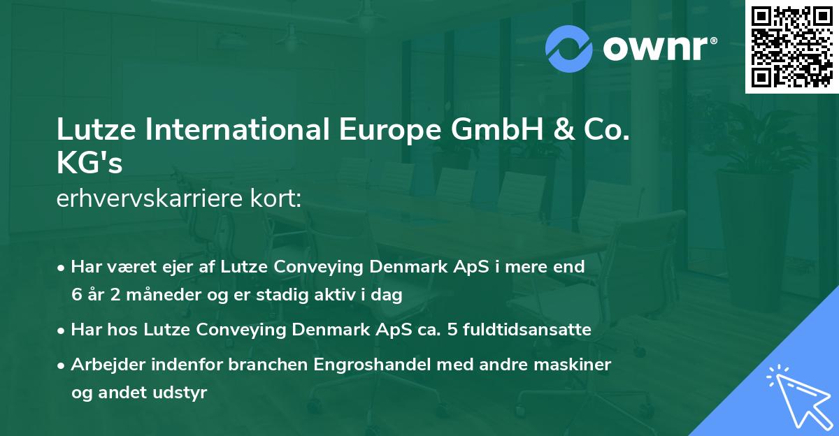 Lutze International Europe GmbH & Co. KG's erhvervskarriere kort