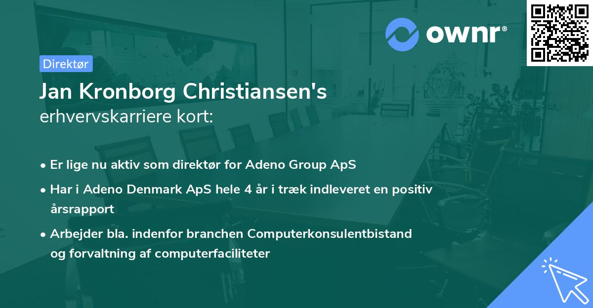 Jan Kronborg Christiansen's erhvervskarriere kort