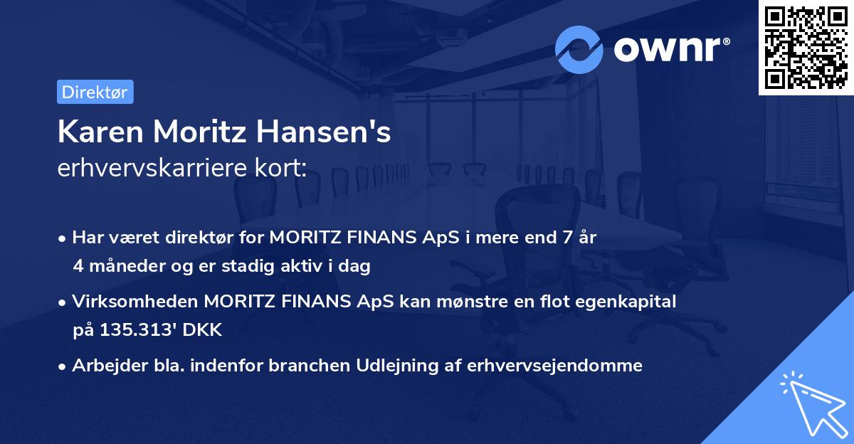 Karen Moritz Hansen's erhvervskarriere kort