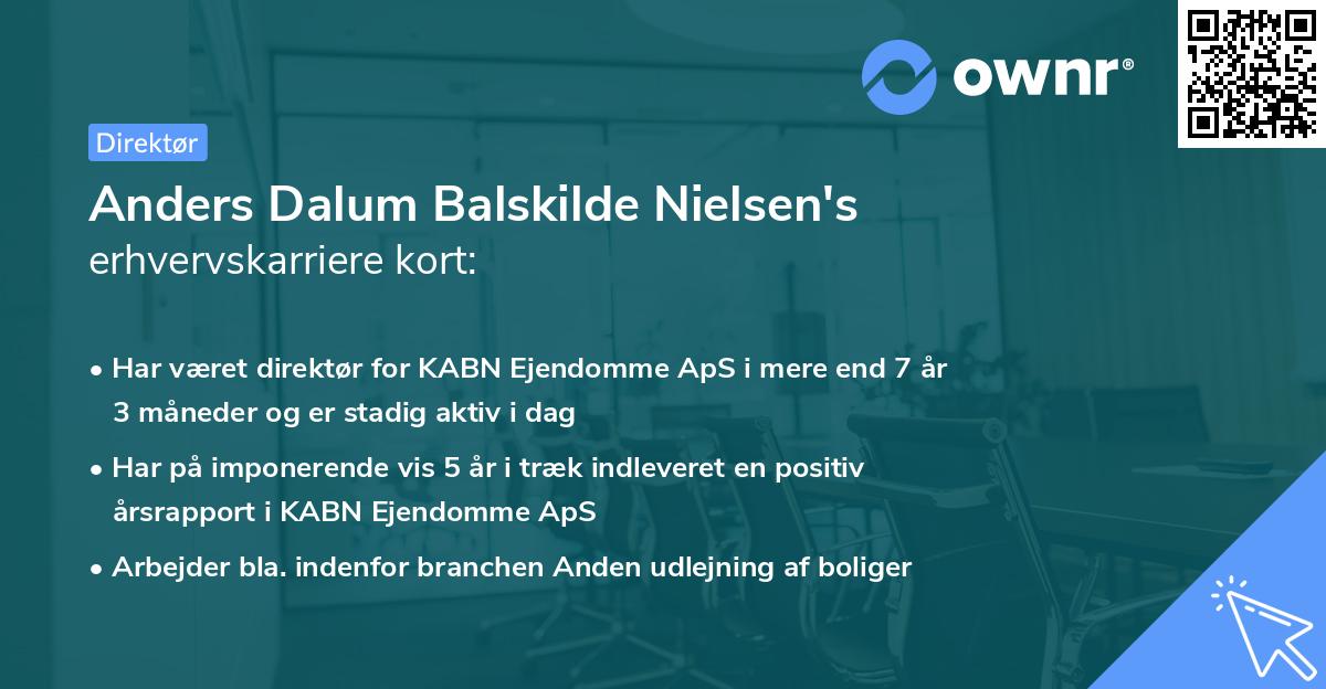 Anders Dalum Balskilde Nielsen's erhvervskarriere kort