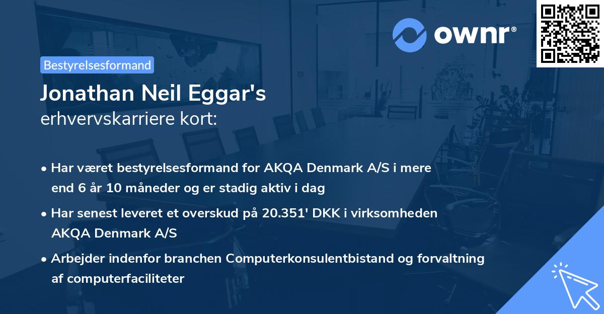 Jonathan Neil Eggar's erhvervskarriere kort