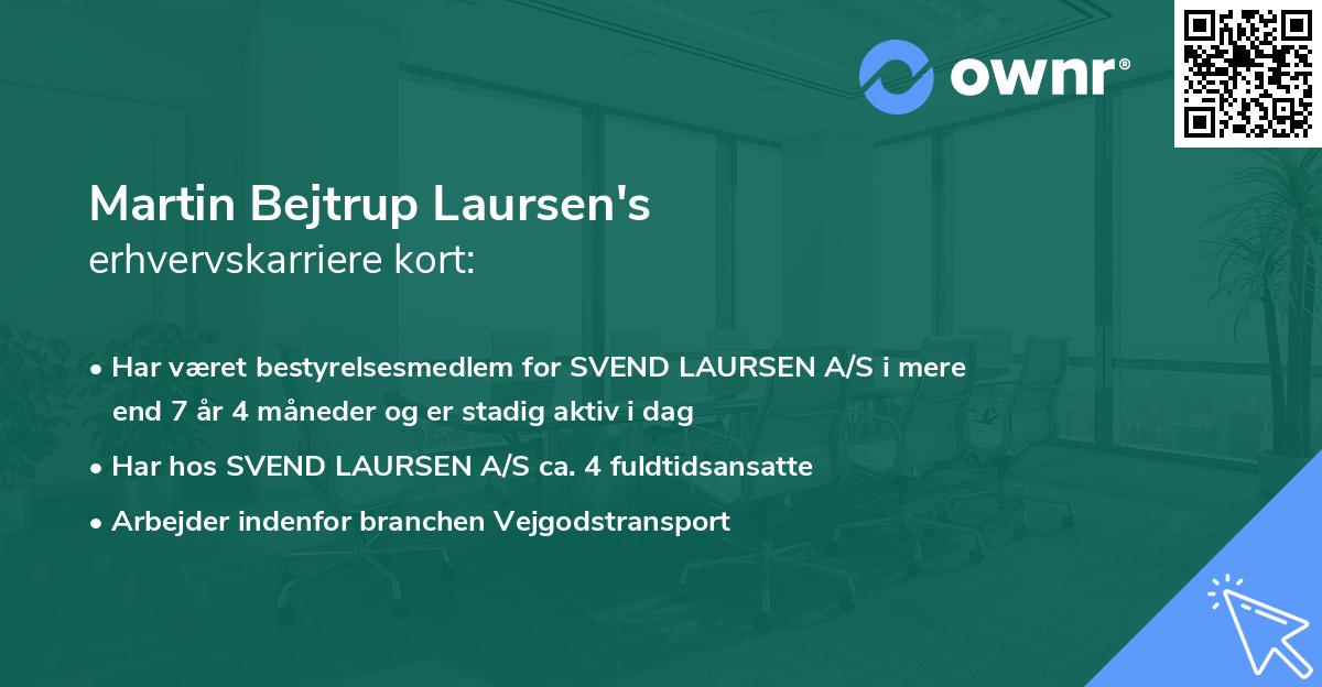 Martin Bejtrup Laursen's erhvervskarriere kort
