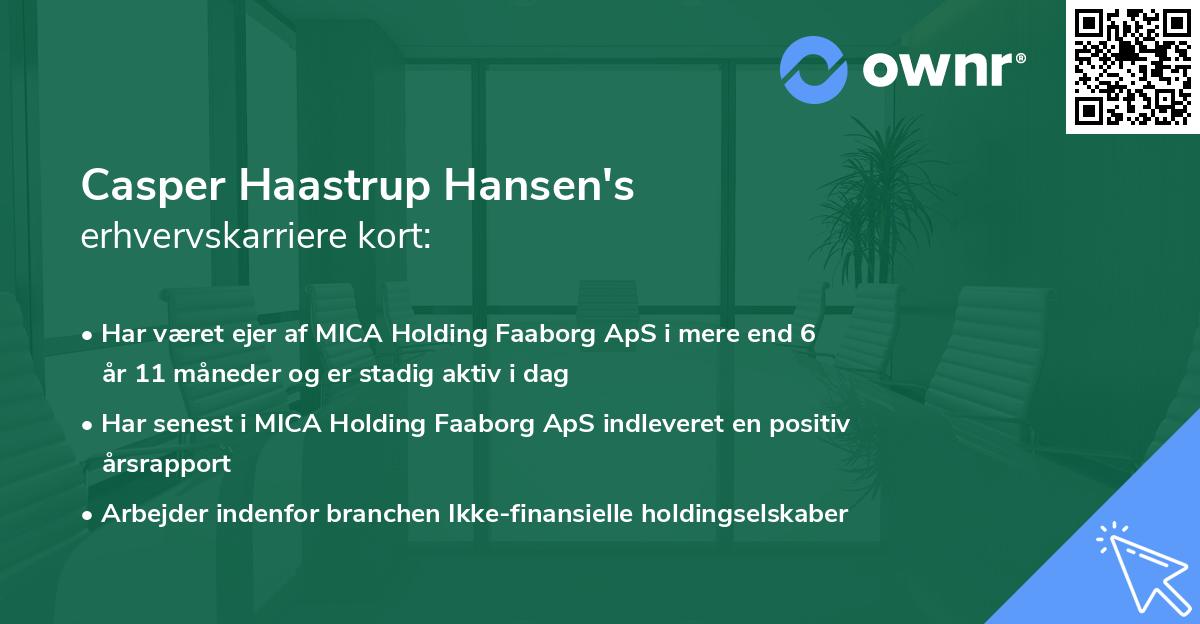 Casper Haastrup Hansen's erhvervskarriere kort