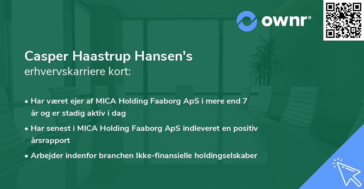 Casper Haastrup Hansen's erhvervskarriere kort
