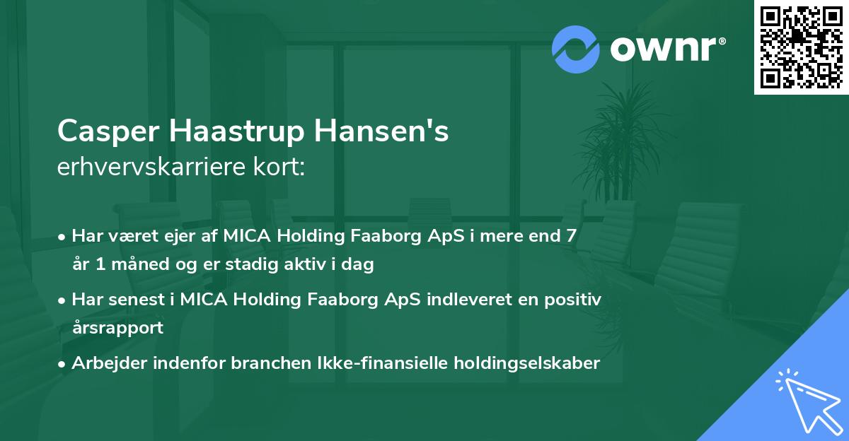 Casper Haastrup Hansen's erhvervskarriere kort