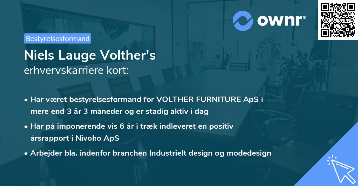 Niels Lauge Volther's erhvervskarriere kort