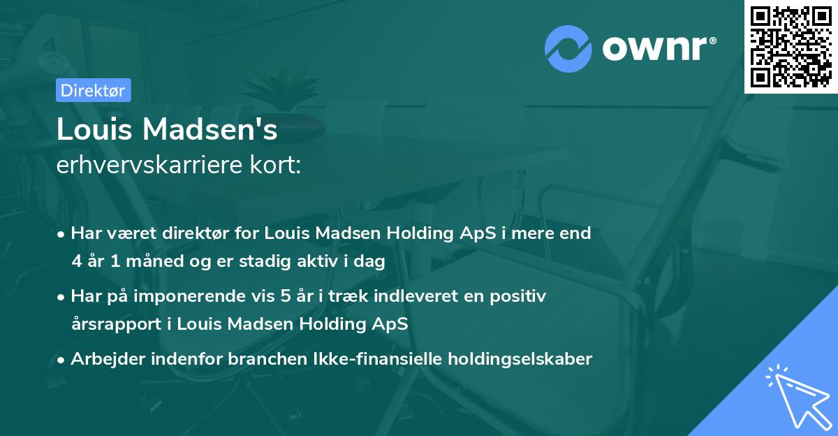 Louis Madsen's erhvervskarriere kort