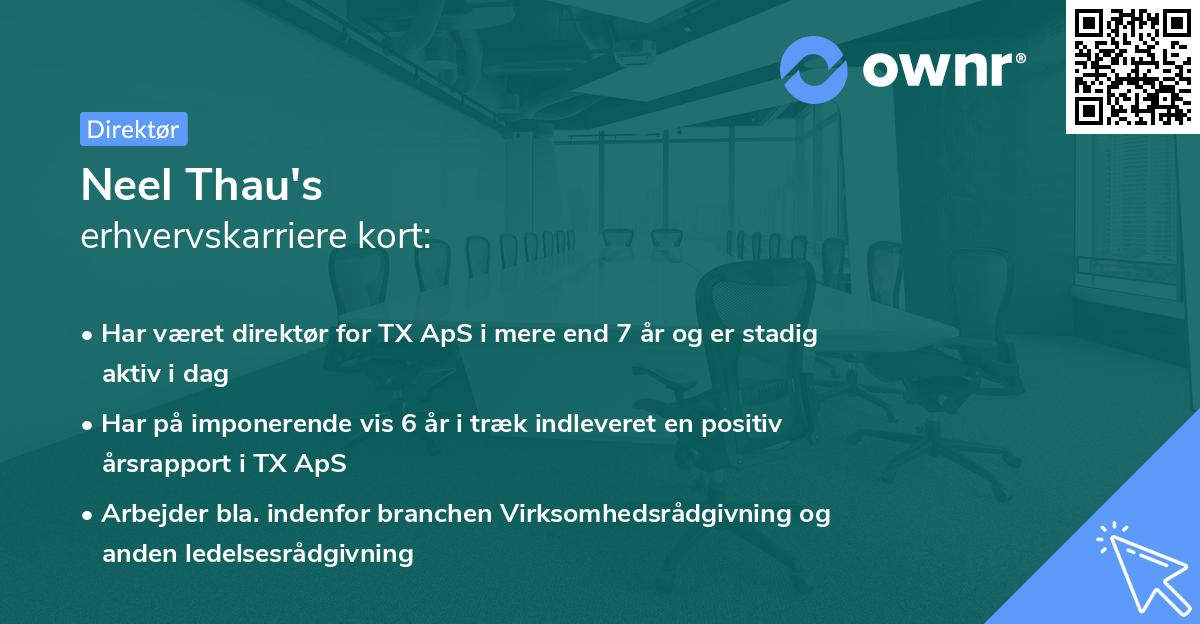 Neel Thau's erhvervskarriere kort