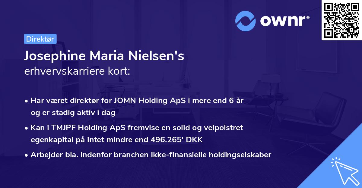 Josephine Maria Nielsen's erhvervskarriere kort