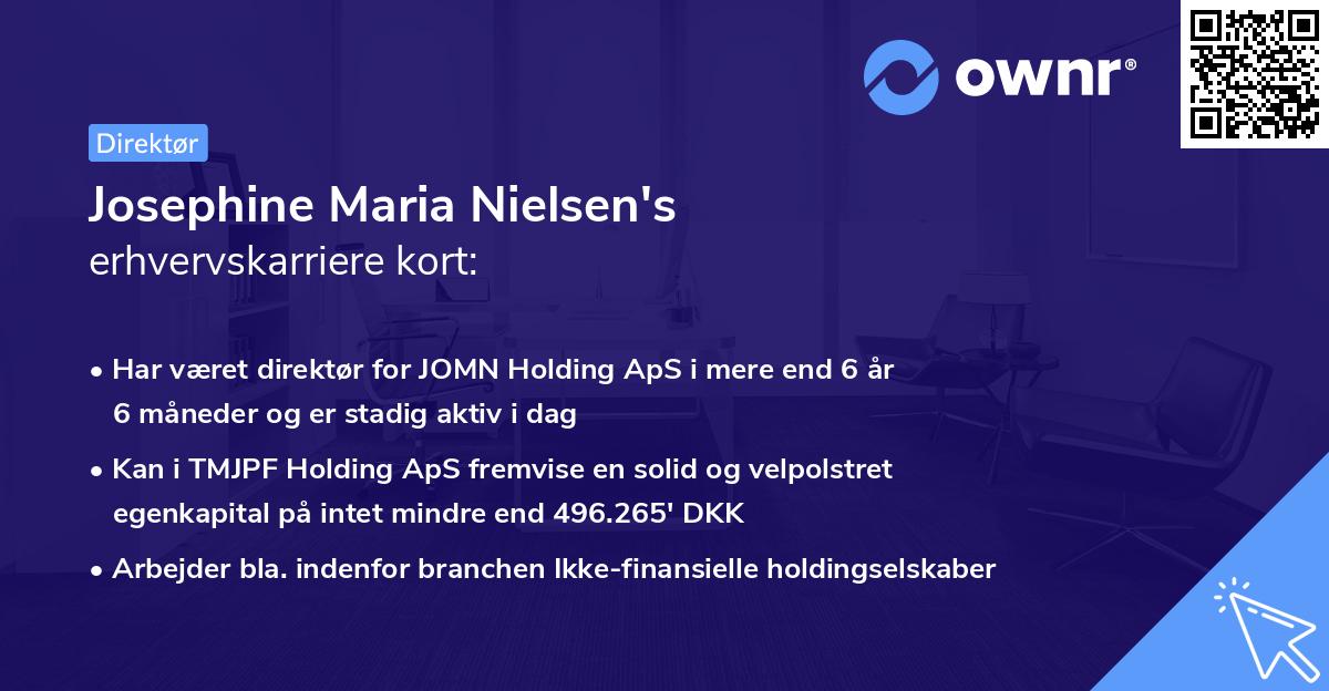 Josephine Maria Nielsen's erhvervskarriere kort