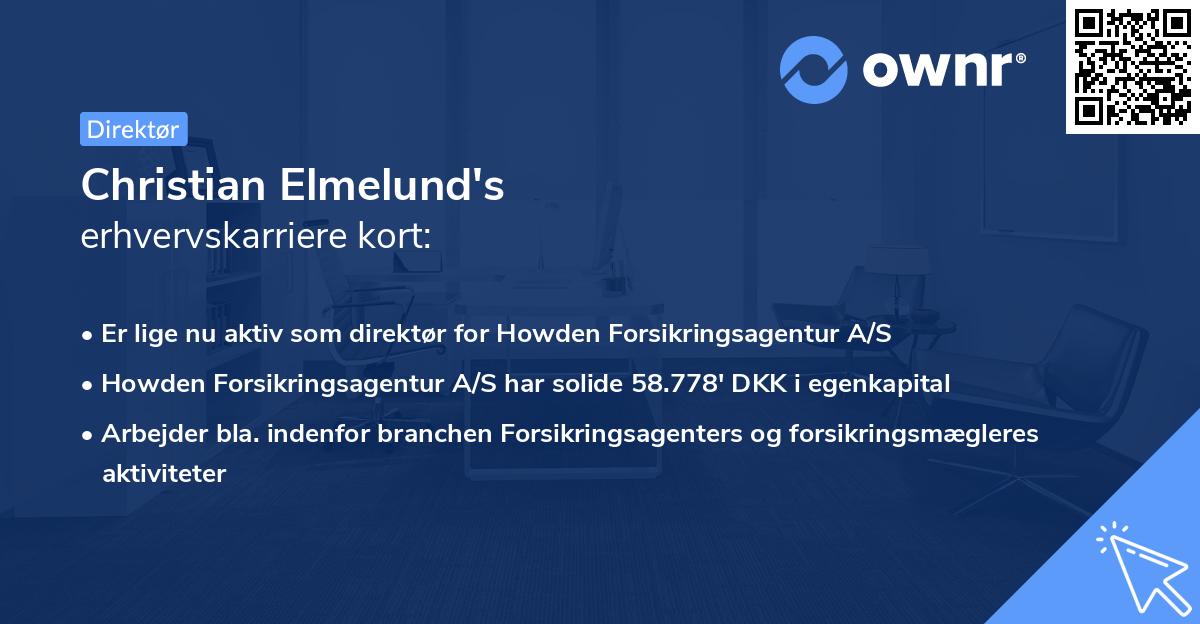 Christian Elmelund's erhvervskarriere kort