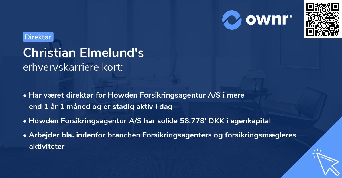 Christian Elmelund's erhvervskarriere kort