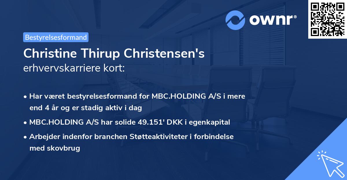 Christine Thirup Christensen's erhvervskarriere kort