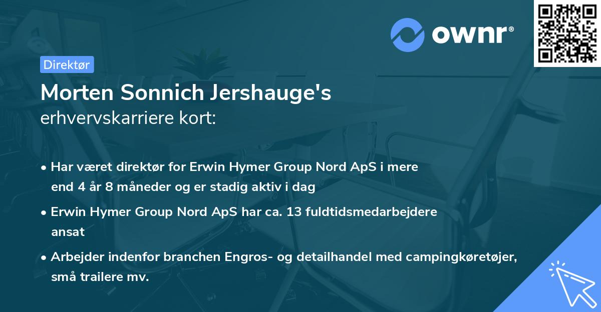 Morten Sonnich Jershauge's erhvervskarriere kort