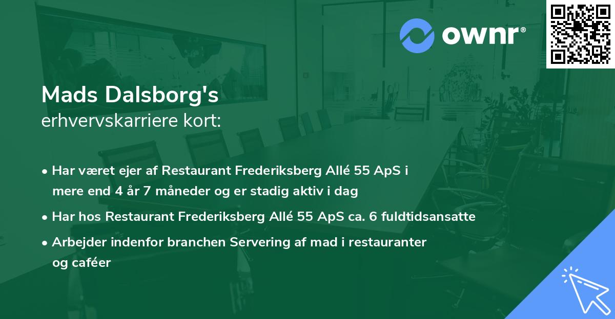 Mads Dalsborg's erhvervskarriere kort