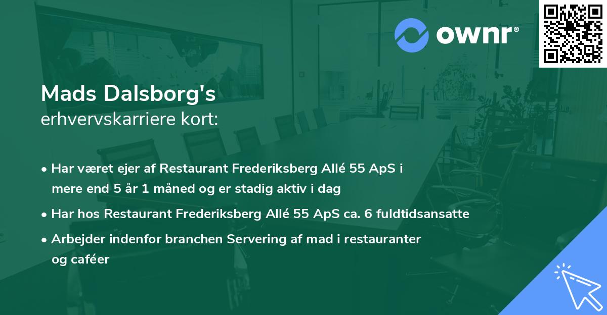 Mads Dalsborg's erhvervskarriere kort