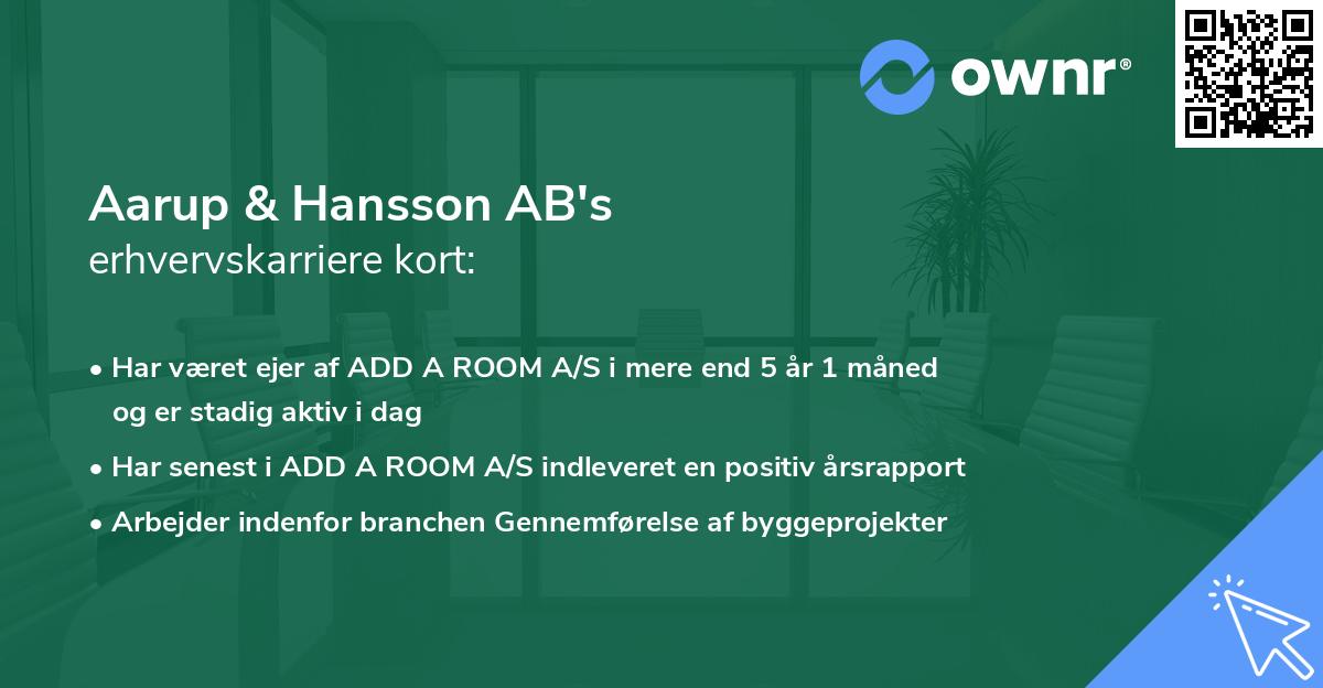 Aarup & Hansson AB's erhvervskarriere kort