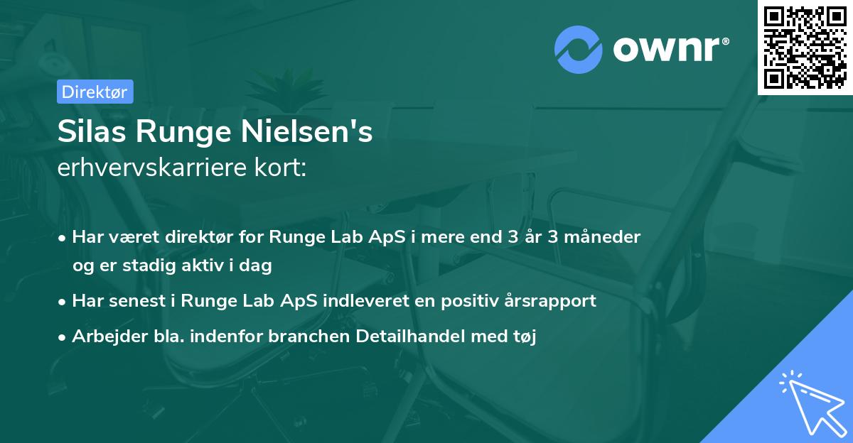 Silas Runge Nielsen's erhvervskarriere kort