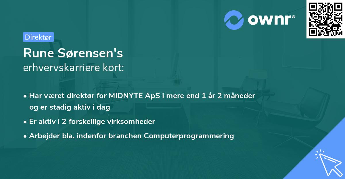 Rune Sørensen's erhvervskarriere kort