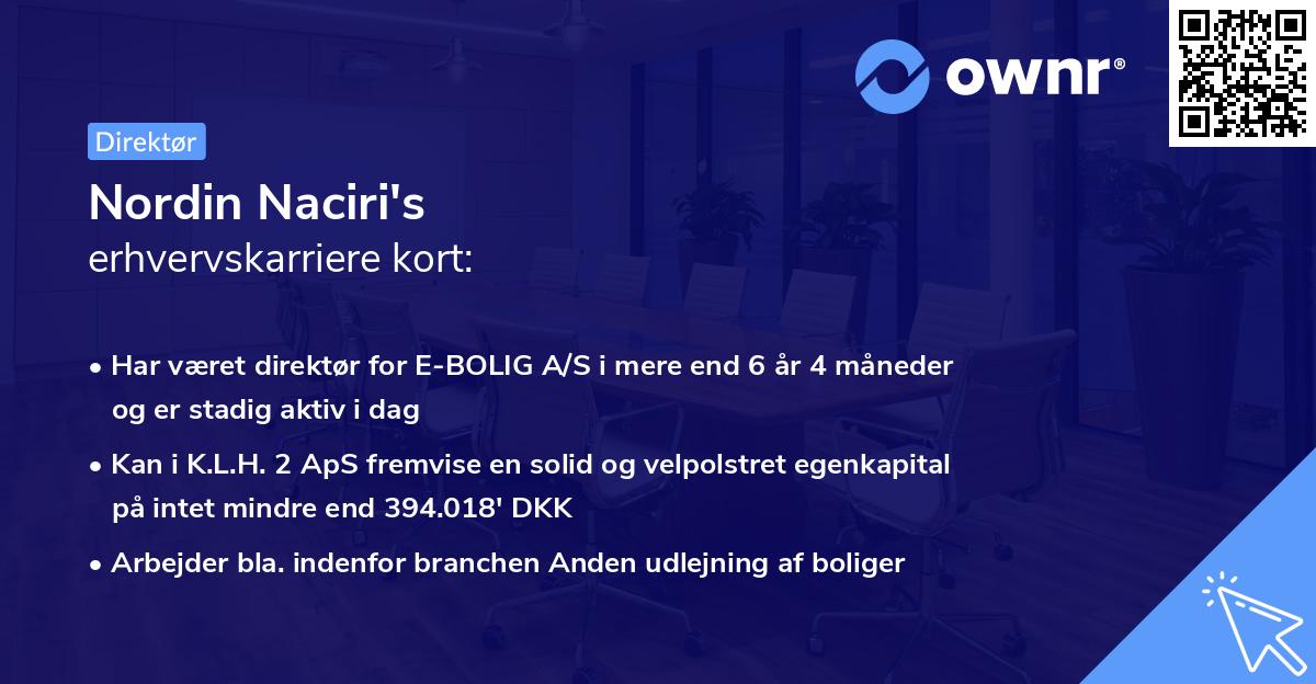 Nordin Naciri's erhvervskarriere kort