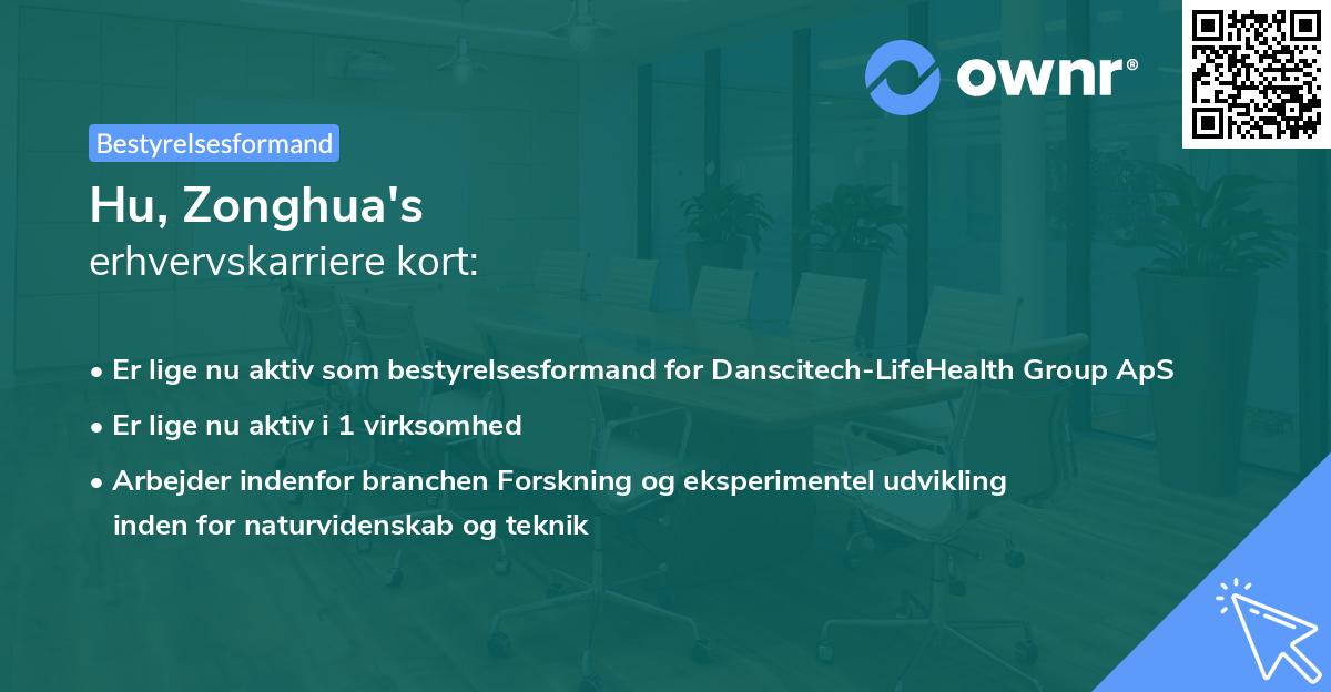 Hu, Zonghua's erhvervskarriere kort