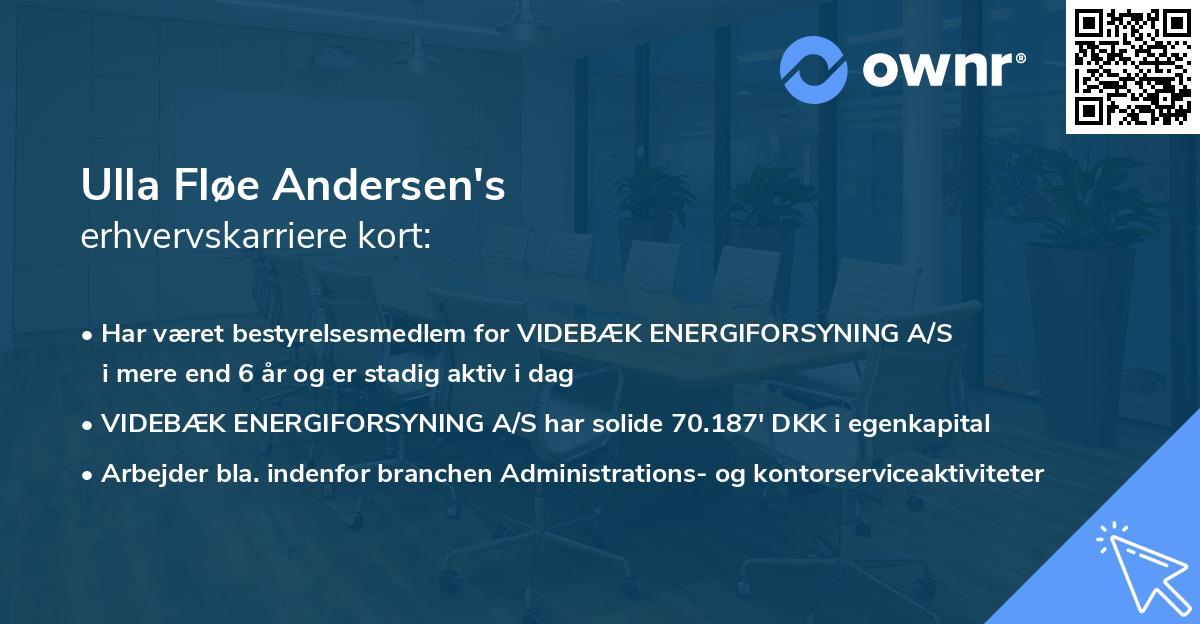 Ulla Fløe Andersen's erhvervskarriere kort